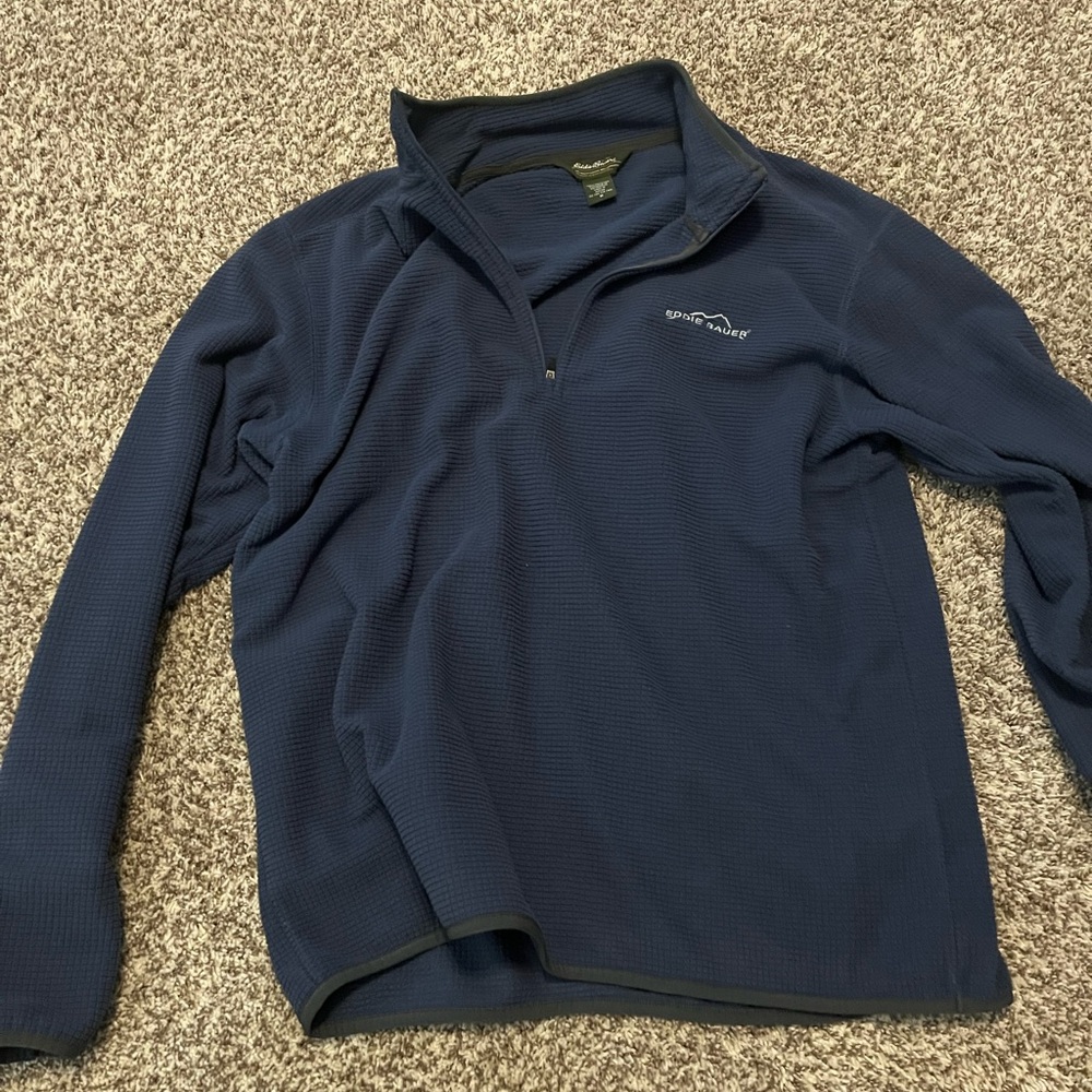 Eddie Bauer Blue Zip Up Sweater